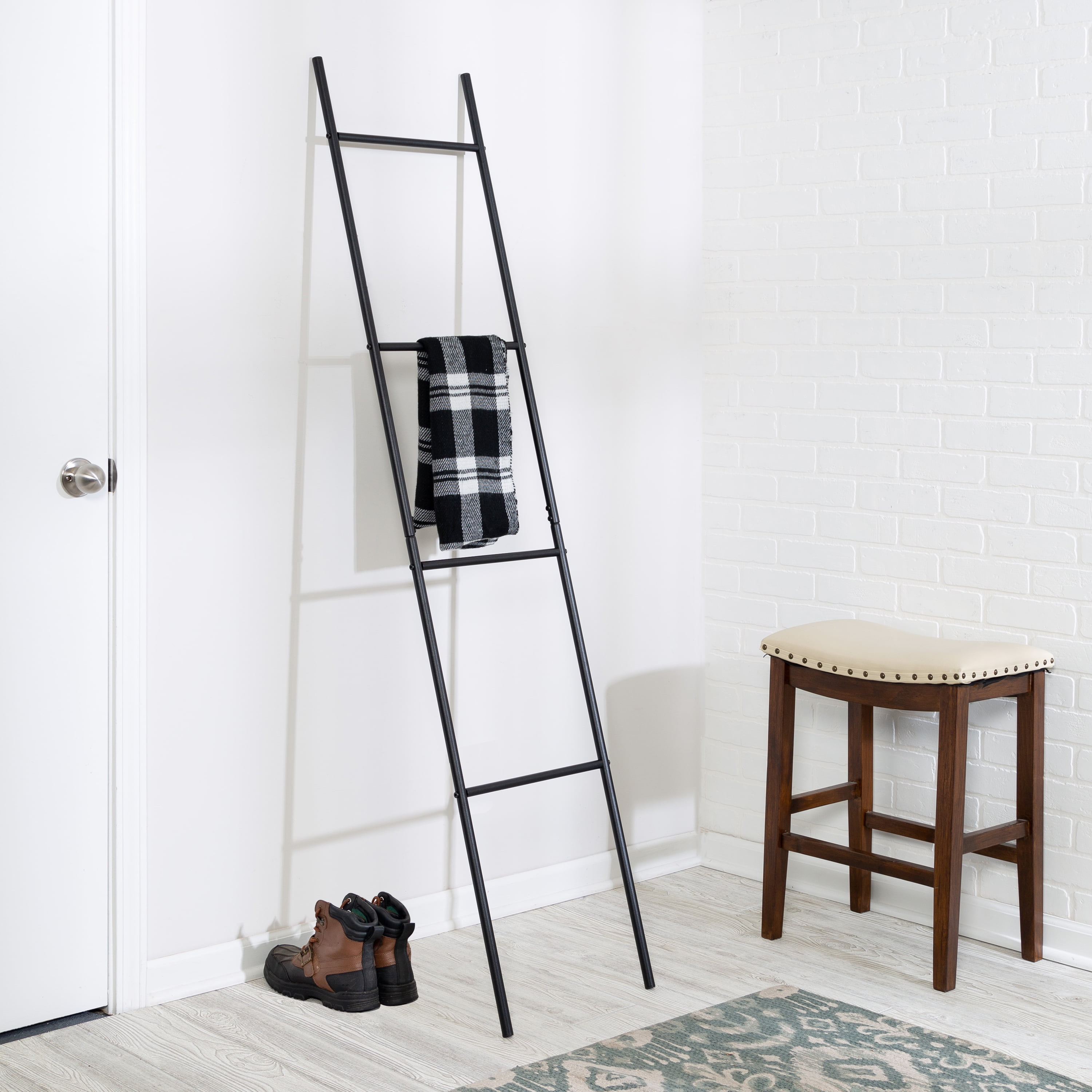 Honey Can Do Steel 4 Rung Blanket Ladder Rack Black Walmart
