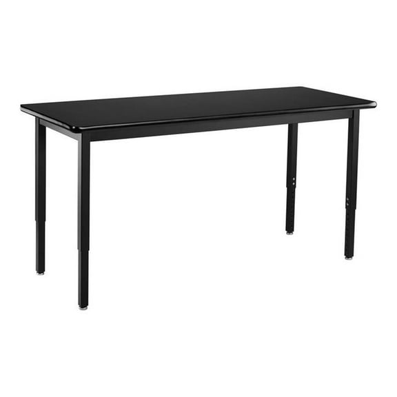 NPS SLT 7 Series 24x48" Metal Science Lab Table with HPL Top in Black