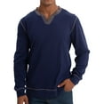 thumbnail image 2 of Icvfdpl Mens T-Shirts Splicing V Neck Base Casual Trend Loose Business Long Sleeved Classic Mens Undershirts S, 2 of 8