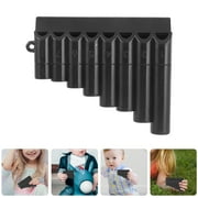 HEMOTON Beginner Pan Flute Instrument for Playing Easy to Learn with Portable ABS Black 2 Pieces Set