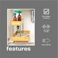 thumbnail image 5 of Household Essentials Glidez Steel and Bamboo Pull-Out/Slide-Out Storage Organizer for Under Sink or Cabinet Use - 2 -Tier Design - Fits Standard Size Cabinet or Shelf, Natural and Chrome, 5 of 12