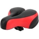 thumbnail image 1 of Asiento de bicicleta de montaña con muelles huecos tallados, cómodo sillín de bicicleta de cuero de microfibra negro y rojo, 1 of 8