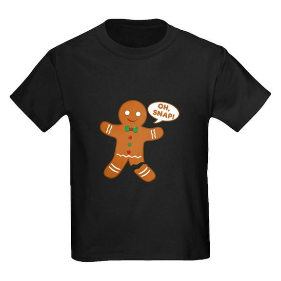 CafePress - Oh Snap Gingerbread Man Kids Dark T Shirt - Dark T-Shirt Kids XS-XL