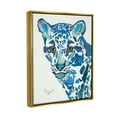 thumbnail image 5 of Stupell Industries Clouded Leopard Collaged Blue Patterns Wildlife Animal Painting Metallic Gold Floating Framed Canvas Print Wall Art, Design by Lisa Morales, 5 of 5