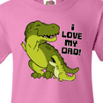 thumbnail image 4 of Inktastic I Love My Dad with Baby and Daddy Tyranasaurus Rex Youth T-Shirt, 4 of 5