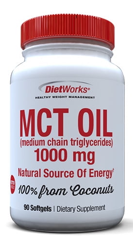 DietWorks MCT Oil Softgels, Fat Burning, Boost Metabolism, Weight Loss, Brain Power, Natural Energy, Keto Friendly, 90 Servings