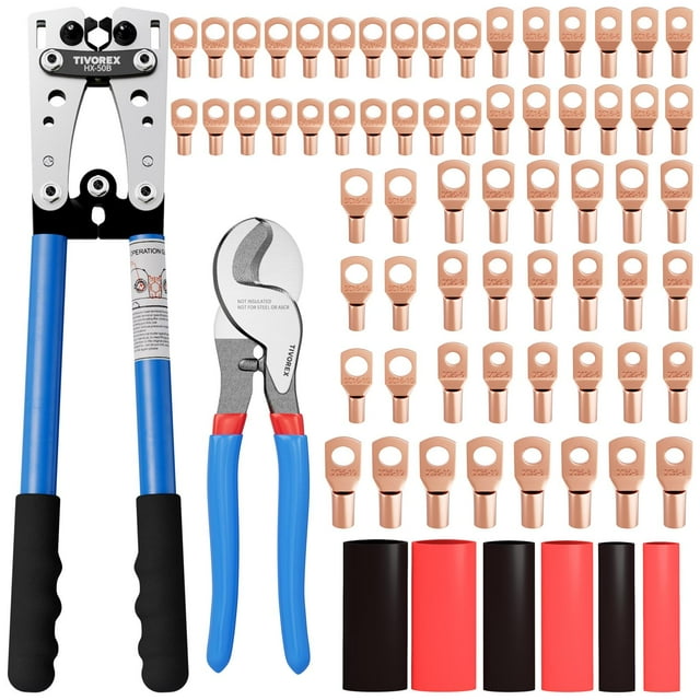 Herramienta para engarzar cables de batería Tivorex para AWG 8-1/0