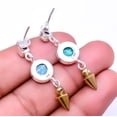 thumbnail image 2 of Amazonite - Colorado Mines & Apatite 925 Sterling Silver Two Tone Earring 1.50" E38, Beautiful Jewelry For Woman & Gi, New Year Sale, Valentin's Day G, 2 of 2