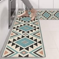thumbnail image 2 of Kitchen Rugs Sets Of 2,Brown Triangular Geometric Pattern Anti Fatigue Kitchen Mat Rugs Non Slip Washable,Decorative Kitchen Floor Mats for Kitchen,Sink,Laundry,17"X47", 2 of 5
