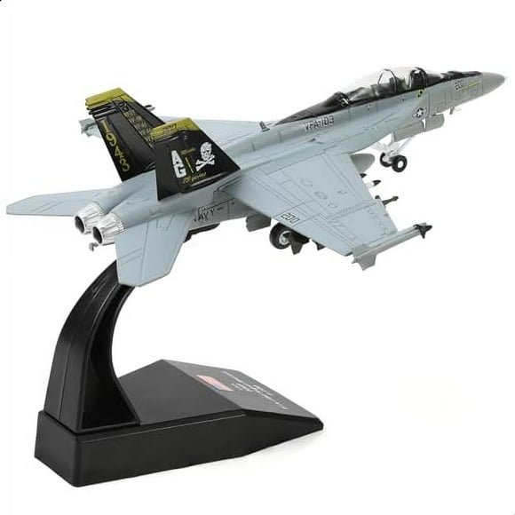 NUOTIE 1/100 F/A-18 Super Hornet Diecast Metal Fighter Jet Model Kits Pre-Build Replica 1943-2018 Jolly Roger Livery Military for Display Collection or Gift