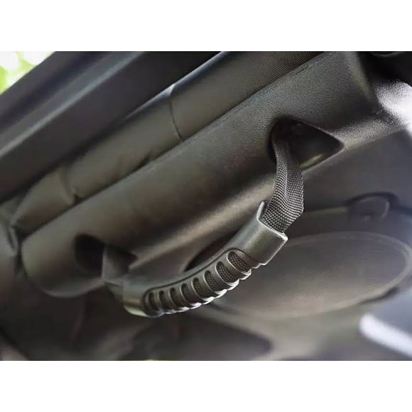 Fits 2007-2018 Jeep Wrangler JK Rugged Ridge Interior Grab Bar 13305.14 Ultimate Grab Handle; Black; Nylon; Roll Bar; Set of 2; Rear