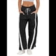 thumbnail image 2 of Pantalones Deportivos Holgados de Pierna para Mujer, Informales, con Cordón Ajustable y Cintura Elástica, en Colores Contrastantes, Estilo Y2K. Negro XXL, 2 of 7