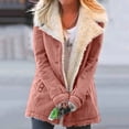 thumbnail image 3 of Fluffy Jacket Button Down Overcoat Women Solid Color Coat Windproof Outer Coat Long Sleeve Cardigan Warm Winter Overcoat, 3 of 6