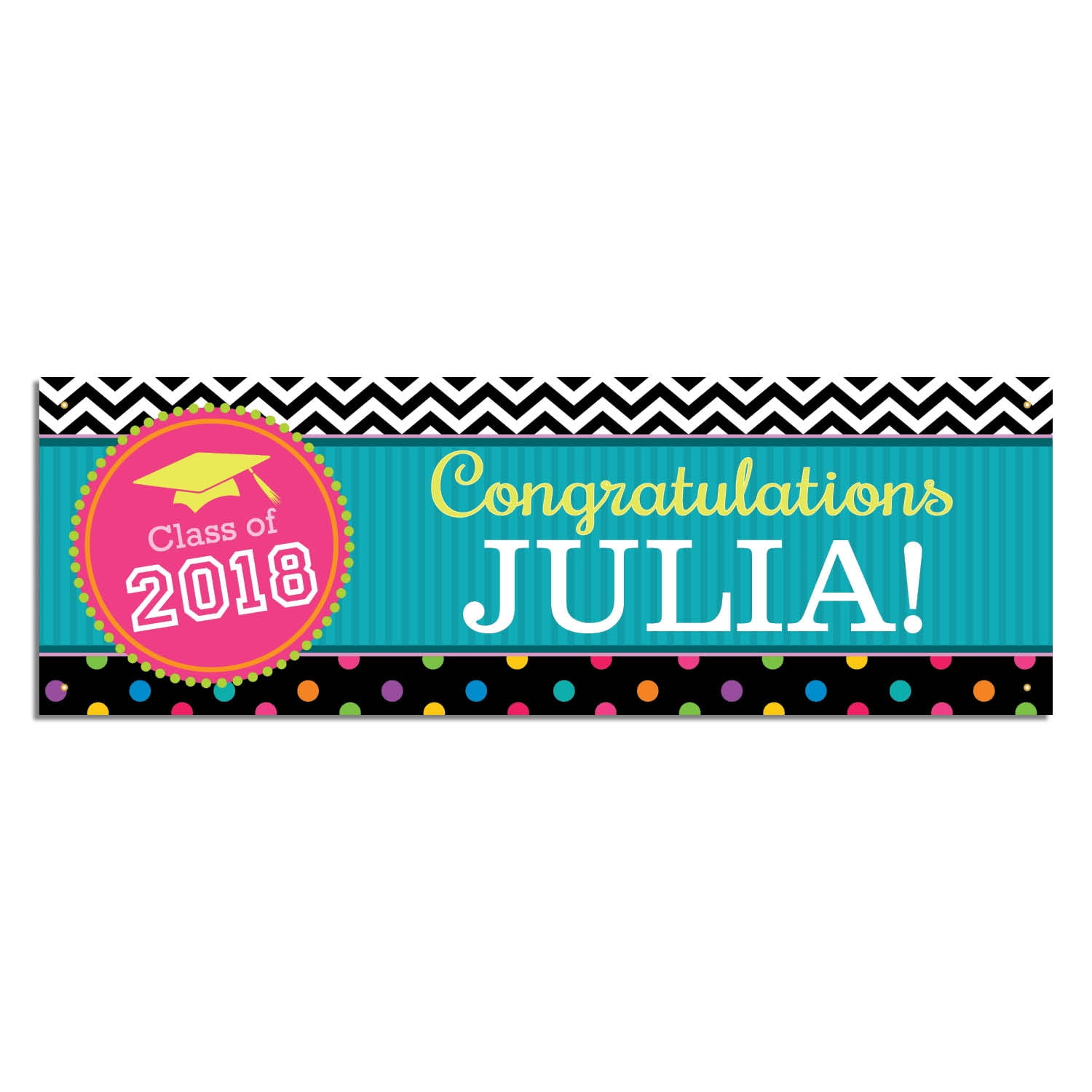 Personalized Congrats! Graduation Party Banner