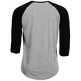 thumbnail image 3 of J. METHOD Men's 3/4 Sleeve Baseball Crewneck Tshirt Top Raglan Jersey T Shirt NEMT06 HGRY/BLK S, 3 of 5