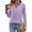 Purple, variant on Hrsba Long Sleeved Round Neck Top Womens Pocket Shirt Solid Color V Neck Long Sleeve T Shirt with Buttons Loose Fashion Winter Casual Top