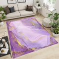 thumbnail image 3 of Luxury Purple Marble Texture Area Rugs, Modern Purple Gold Ink Art Style Washable Large Carpet, with Anti-Slip Backing Washable Indoor Rug for Living Room Bedroom Study Dining Room-3x4ft, 3 of 7