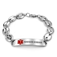 thumbnail image 2 of Addison Disease Medical Identification Medical ID Tag Bracelet Engravable Mariner Chain for Men Silver Tone Stainless Steel 8.5 Inch Custom Engraved, 2 of 4