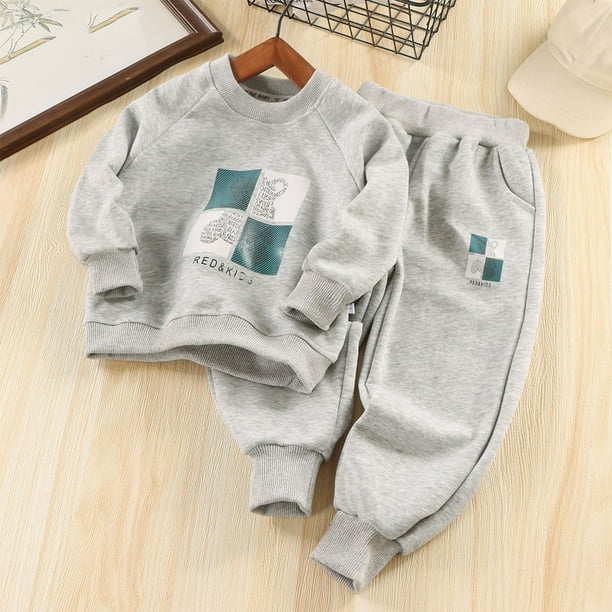 Cowsor 2PC Set for Children Boy Girl Match Kawaii Thermal 2 Piece Tops Tshirts Lingeries Pants Loungewear 2PC Sets Child