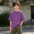 thumbnail image 7 of Luvrsol Boys' T-Shirt Unisex Kids Solid Basic Breathable Cotton Plain Daily Layering Tops 110-150, 7 of 7