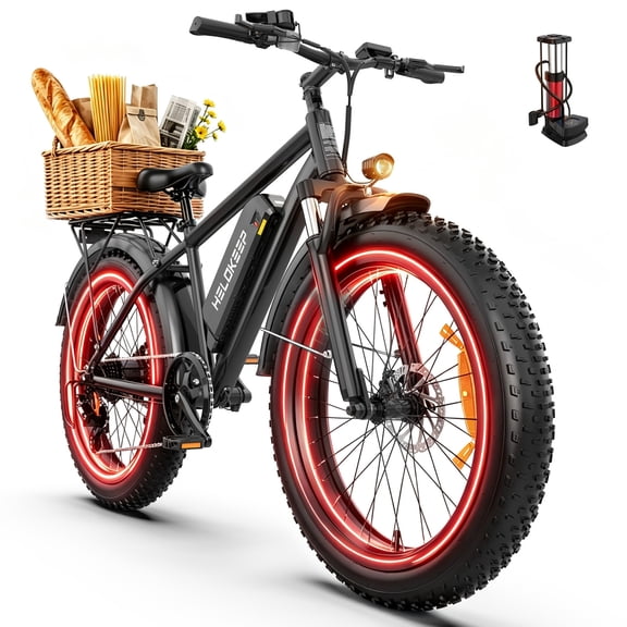 Large Frame Class 2 Electric Bike for Adults - 26" Ebike, 48V 15.6AH UL2849 Battery, 20MPH, Front Suspension, Adjustable Seat, 330lbs Capacity, Black
