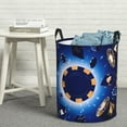 thumbnail image 6 of Sikiie Blue Casino Print Round Dirty Clothes Basket, Waterproof Standing Foldable Storage Basket, for Laundry Room, Bedroom, Bathroom Storage-Small, 6 of 6