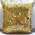 thumbnail image 5 of Gold Cushion Cover, Mosaic 3D Metallic Sequins Pillow Cover, 14x14 inch (35x35 cm) Pillow Case, Square Silk Pillow Cover for Couch, Geometric, Modern, Abstract - The Gold Mosiac, 5 of 9