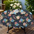 thumbnail image 4 of Pioneer Flower Floral Print Pattern Round Tablecloth 60 X 60 Inch, Wrinkle Resistant Wipeable Table Cloth for Kitchen Dining Picnic Patio Party, 4 of 6