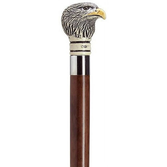 Walking Cane Scrimshaw Unisex Bald Eagle Head Cane Walnut Shaft
