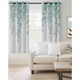 thumbnail image 2 of Eucalyptus Leaves Blackout Curtains for Bedroom Living Room Darkening Curtains 54 Inch Long Turquoise Summer Botanical Weeping Short Curtain for Small Window Treatment Grommet Drapes 42"x54"x2, 2 of 9