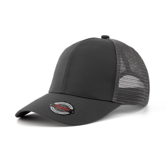 TOPTIE 6 Panel Structured Trucker Cap, Dark Grey Unisex Water-resistant and Breathable Mesh Baseball Cap
