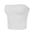 thumbnail image 3 of ZACPNCV Women's Shapewear Tube Tops Strapless Ruched Built-in Shelf Bra Casual White S, 3 of 4