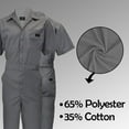 thumbnail image 2 of ACTIVE UNIFORMS Coveralls Workwear Men Short Sleeve Coveralls (Gray, XX-Large), 2 of 7