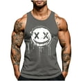 thumbnail image 2 of Camiseta sin mangas de cuello redondo para hombre, con estampado de Halloween, cuello redondo, estilo informal, deportiva, para hombre, 2 of 5