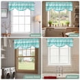 thumbnail image 6 of Tie Up Valances for Windows, Turquoise Striped Ombre Adjustable Valance Curtains Window Treatment for Living Room, Geometric Modern Gradient Ocean White Rod Pocket Kitchen Curtains 60x18 Inch, 6 of 9