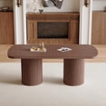 thumbnail image 2 of Noble House 78.7" Walnut Textured MDF Dining Table,Roman Column Support,Walnut, 2 of 10