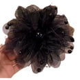 thumbnail image 1 of Cinta de flores de gasa artesanal, lazos con apliques de cuentas, decoración de boda (negro), pinzas en forma de garra para el pelo con cuentas, flor, 1 of 5