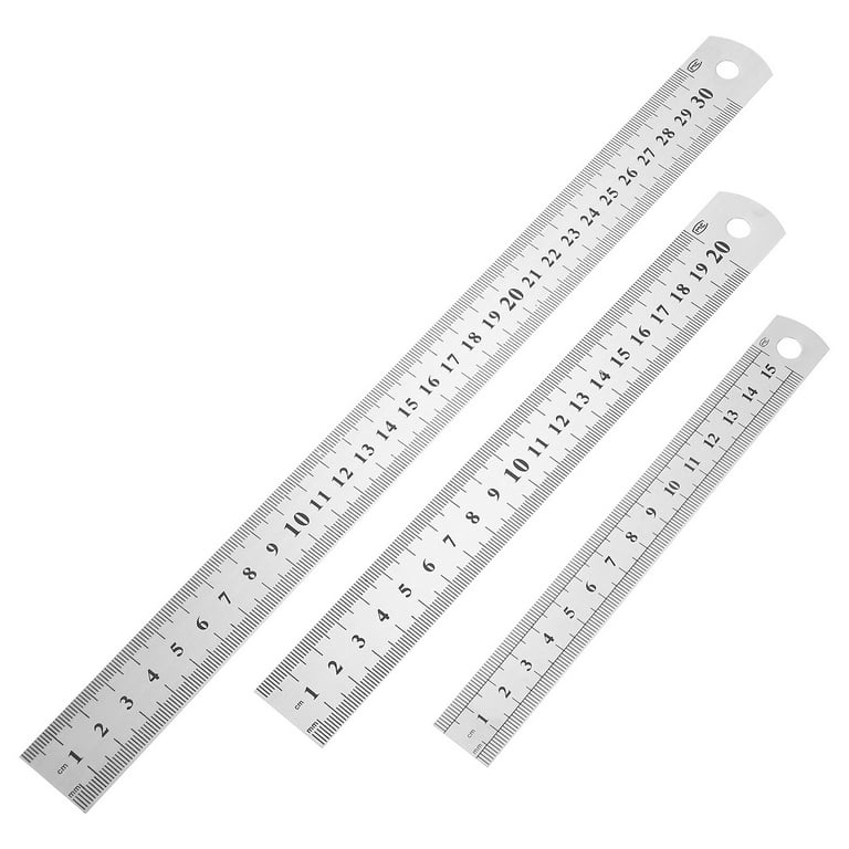 3Pcs Drawing Ruler Geometry Measurement Ruler Double Side Ruler