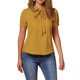 thumbnail image 1 of INSPIRAR CHIC Blusa de Chifón con Estampado Retro de Manga Corta y Cuello Peter Pan con Lazo XL Amarillo, 1 of 6
