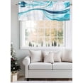 thumbnail image 5 of Marble Ripple Curtain Valances for Windows, Blue White Marble Lines Abstract Art Kitchen Valance Window Treatment, Light Filtering Block Curtains for Bathroom/Bedroom/Living Room 60'' x 18'', 5 of 9