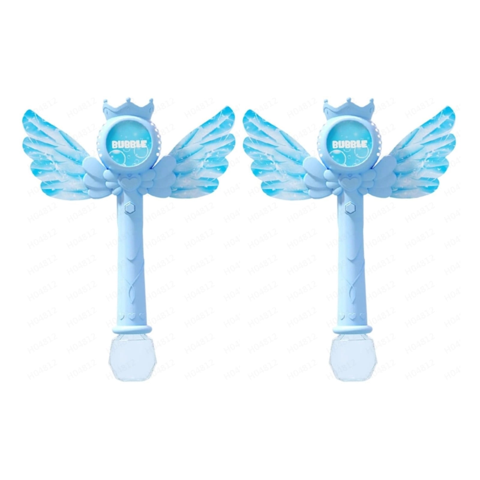 Bubble Wand for Kids, Kid-Friendly, Electronic Components, LED Light Up Butterfly Fairy Stick, Magic Bubble Wand Blower, Portable, for Girls Party Backyard Playground (2pc, Blue)