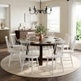 thumbnail image 3 of Solid Wood Windsor Dining Chairs Set of 8, Farmhouse 7-Spindle Chair for Kitchen & Dining Room, White, 3 of 8