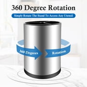 Godance Extra Large Kitchen Utensil Holder, 360° Rotating Stainless Steel Cooking Utensil Holder for Countertop, 3 Compartment Flatware Organizer & Cooking Caddy with Removable Base(Silvery)