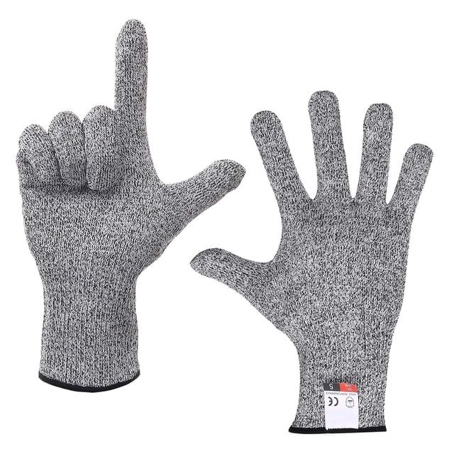 Gants Résistants aux Coupures de Qualité Alimentaire Grade 5 Gants de Protection pour Cuisine Jardinage Pêche Menuiserie, Résistants à l'Usure