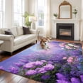 thumbnail image 3 of Area Rug 72×108in, Spring Lavender Flowers Floor Carpet Living Room Rug, Oil Painting Style Art Non-Slip Welcome Mat Indoor Rugs for Bedroom Dining Room, 3 of 9