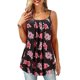 thumbnail image 2 of Mujeres Puls-Size O-Neck Button Chaleco sin mangas Impresión Camiseta corta Sling Tops Pompotops  lopia995849, 2 of 4