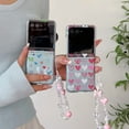 thumbnail image 4 of Dteck for Motorola Razr Ultra 2025 Case with Strap Bracelet Chain, Lightweight Cute Stylish Anti Yellowing Clear Hard PC Shockproof Cover,Colorful Love, 4 of 4
