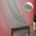 thumbnail image 5 of Red Grey Ombre Semi Sheer Curtains 84 Inch Length 2 Panels Set, Modern Gradient Abstract Art Sheer Kitchen Curtain Privacy Voile Window Curtain for Living Room Bedroom Rod Pocket Drapes, 5 of 7