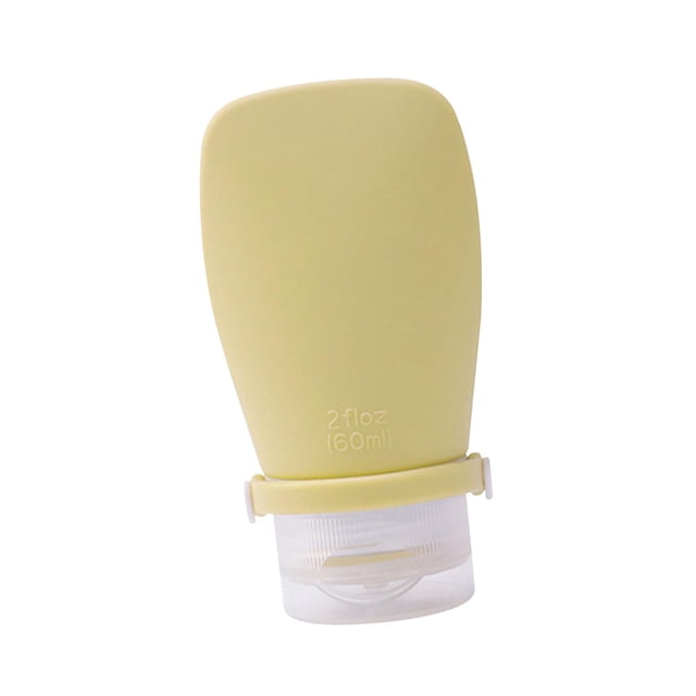 Botella de viaje de silicona, regalos portátiles, tapa de bloqueo para champú, acondicionador, loción amarillo gris