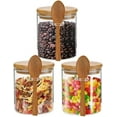 thumbnail image 1 of Glass Jars with Airtight Lid and Spoon, Glass Containers(3pcs), 1 of 5